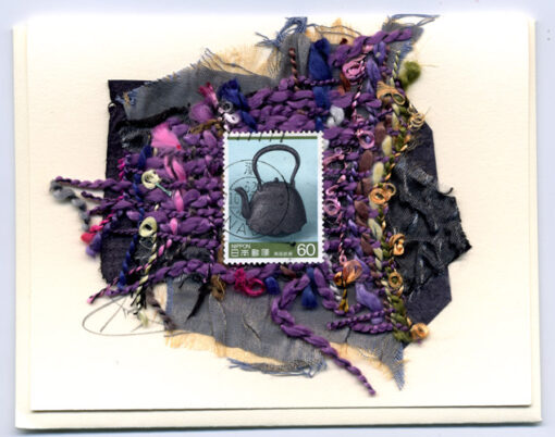 Asian Teapot with Purple Scarf by Curmudgeon Cards