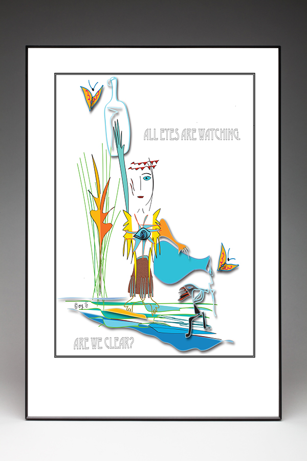 The Water Priestess Poster - Custom Illustration by Curmudgeon Cards