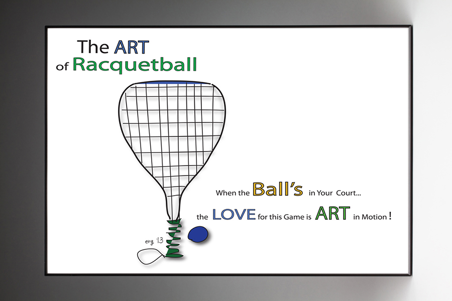 The Art of Racquetball - Custom Illustration by Curmudgeon Cards