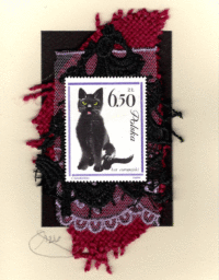 Black Cat with Purple (Poland) Card