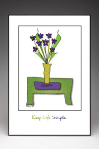 Purple Flowers with Yellow Vase - Keep Life Simple