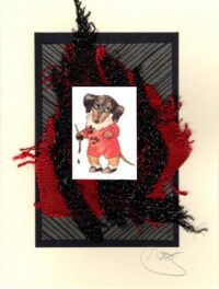 Dachsund with Paintbrush (Non-Stamp) Dog Card - Vers. #1