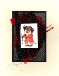 Dachsund with Paintbrush (Non-Stamp) Dog Card - Vers. #2