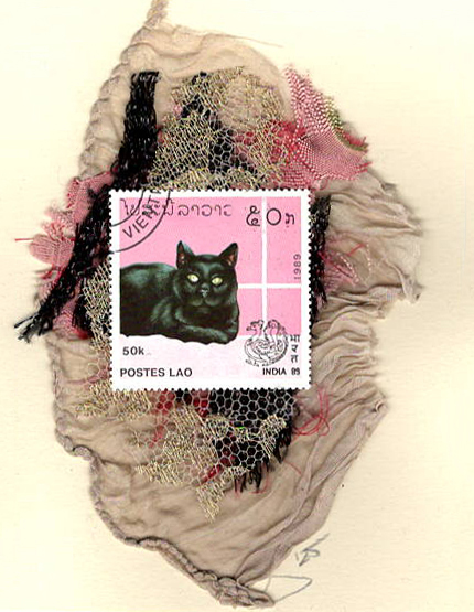 Black Cat with Pink (Laos) Card