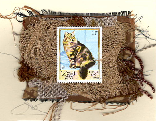 HM-Tan & Brown Striped Cat (Laos) Card