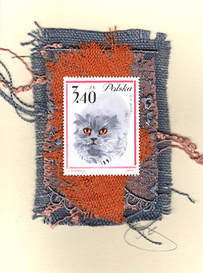Silver-Blue Cat with Orange Eyes (Poland) Card
