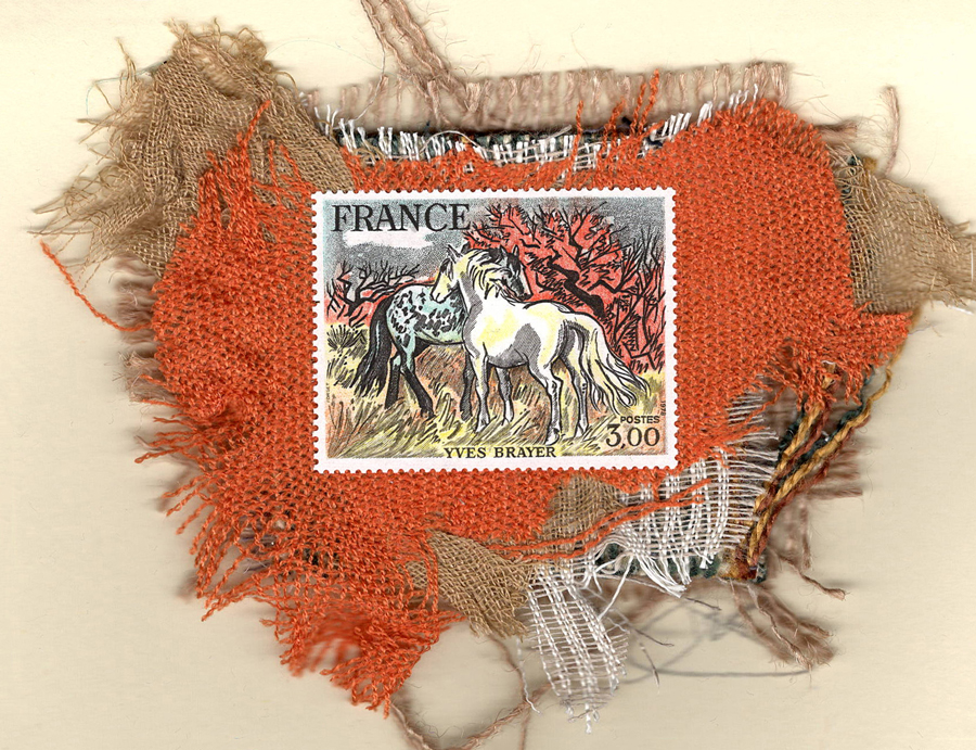 Two Horses Grazing by Yves Brayer (France) Horse Card