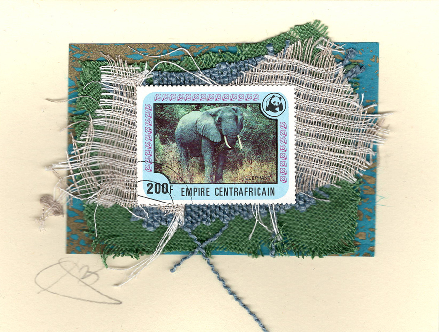 Blue Elephant with Tusks (Central Africa) Card