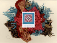 Pink & Blue Diamonds on Amish Quilt (U.S.) Card