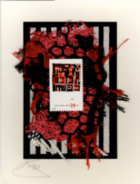 Red, Pink & Black Abstract Gee's Bend's Quilt (U.S.) Card