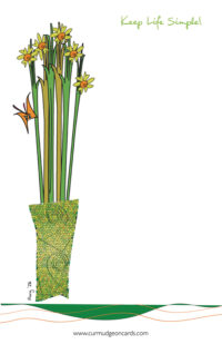 'Keep Life Simple' - Green Mosaic Vase Notepad