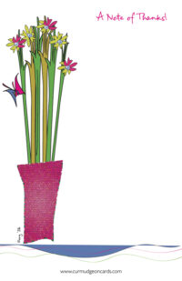 'A Note of Thanks!' - Pink Mosaic Vase Notepad