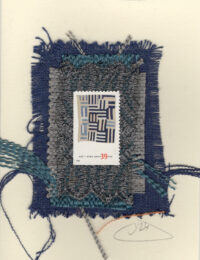Navy & Tan Abstract Gee's Bends Quilt (U.S.) Card
