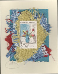 Blue Vase of Red Tulips by Josef Broz (Czechoslavakia) Card