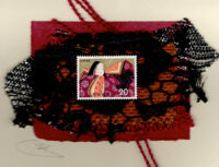 Asian Girl with Fuchsia & Orange Kimono (Japan)-card