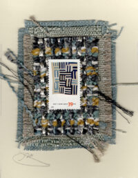 Navy & Powder Blue Rectangles - Gee's Bends Quilt (U.S.) Card