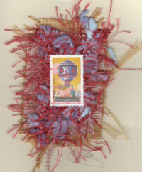 Pink & Blue Hot Air Balloon (France) Card
