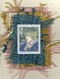 Woman with Pink Scarf by Lautrec (France) Card