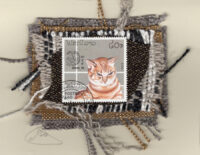 Orange Tabby with Grey Cat (Laos) Card