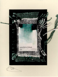 Modern Painting with Black, Aqua & White by Walter Vopava (Austria) Card